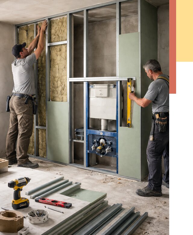 Установка сантехнических перегородок в Ачинске от 8611 руб. | ОТДЕЛОЧНИК-Чнс