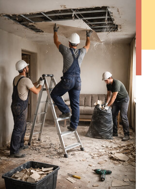 Демонтаж гипсокартонного потолка в Ачинске от 425 руб. за м2 — ОТДЕЛОЧНИК-Чнс