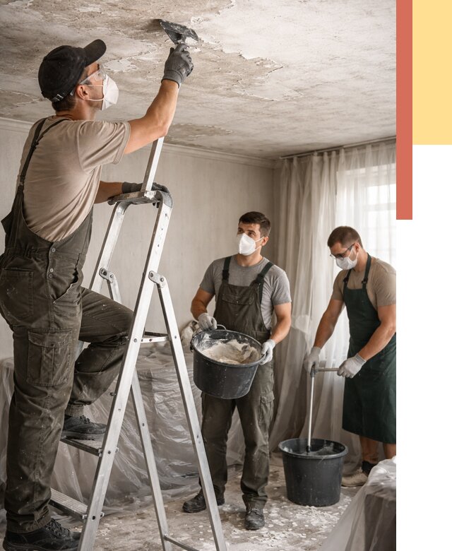 Удаление побелки с потолка в Ачинске от 2533 руб. быстро и недорого | ОТДЕЛОЧНИК-Чнс