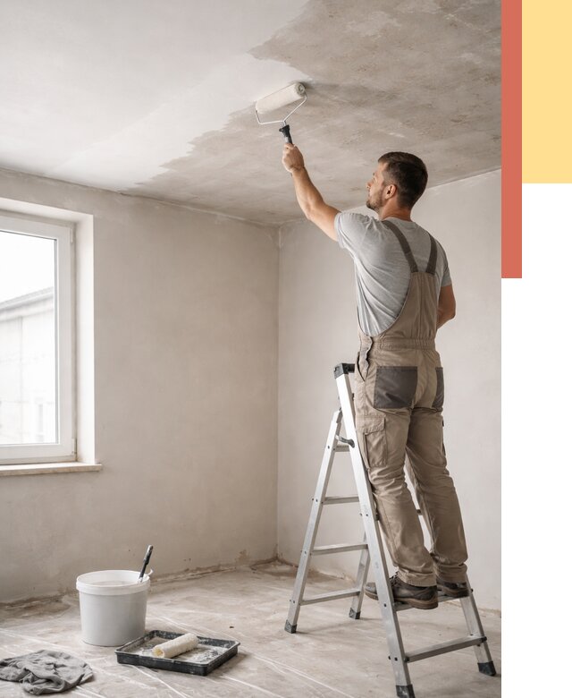 Грунтовка потолка в Ачинске от 2533 руб. — быстро и недорого | ОТДЕЛОЧНИК-Чнс