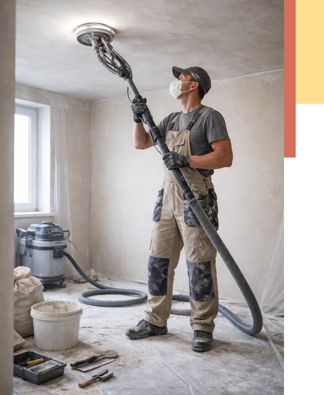 Шлифовка потолка в Ачинске от 3546 руб. — услуги шлифования потолка | ОТДЕЛОЧНИК-Чнс