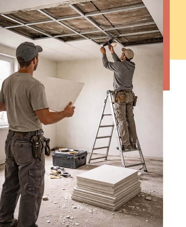 Замена плит подвесного потолка в Ачинске от 1773 руб. быстро и недорого | ОТДЕЛОЧНИК-Чнс
