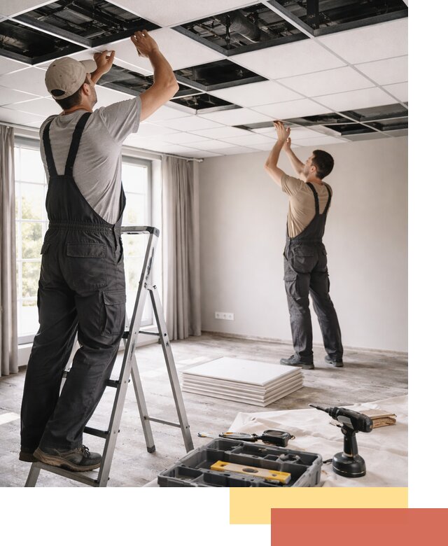 Замена плит подвесного потолка в Ачинске быстро и качественно