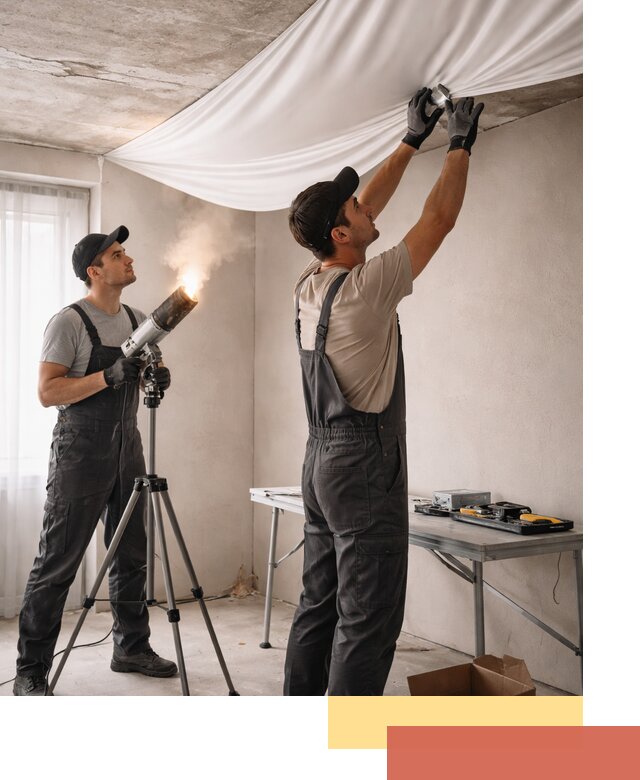 Установка натяжного потолка под ключ в Ачинске