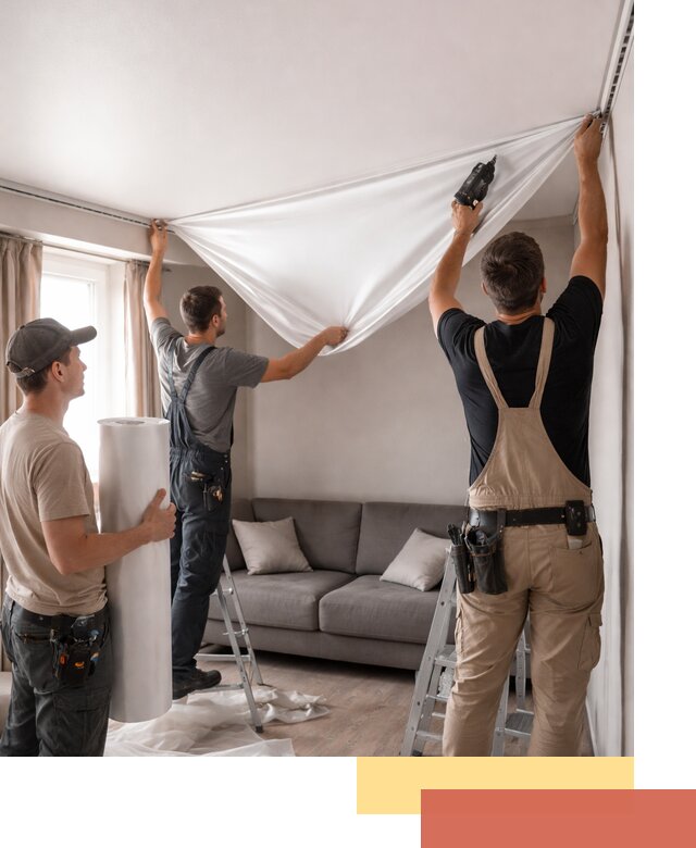 Монтаж сатинового натяжного потолка в Ачинске качественно и быстро