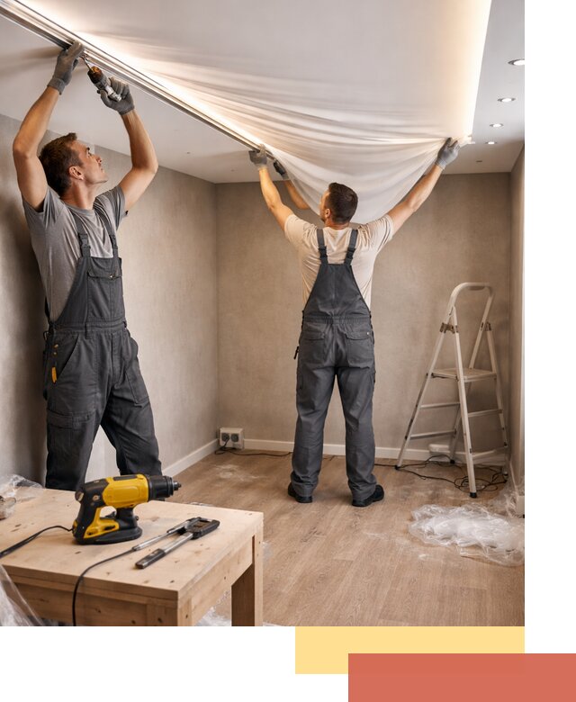 Монтаж натяжного потолка с подсветкой в Ачинске цена и сроки