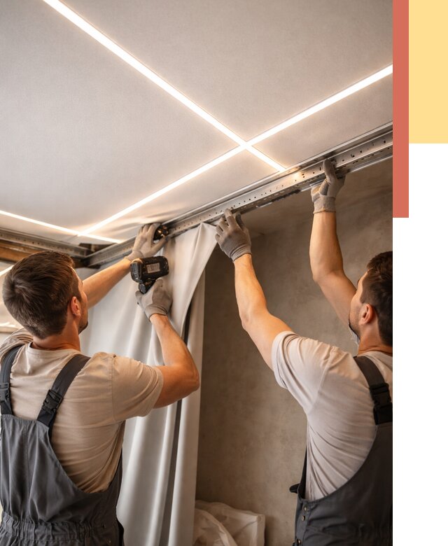 Монтаж натяжного потолка со световыми линиями в Ачинске от 1216 руб. | ОТДЕЛОЧНИК-Чнс