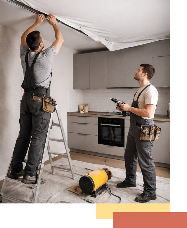 Монтаж натяжного потолка на кухне в Ачинске