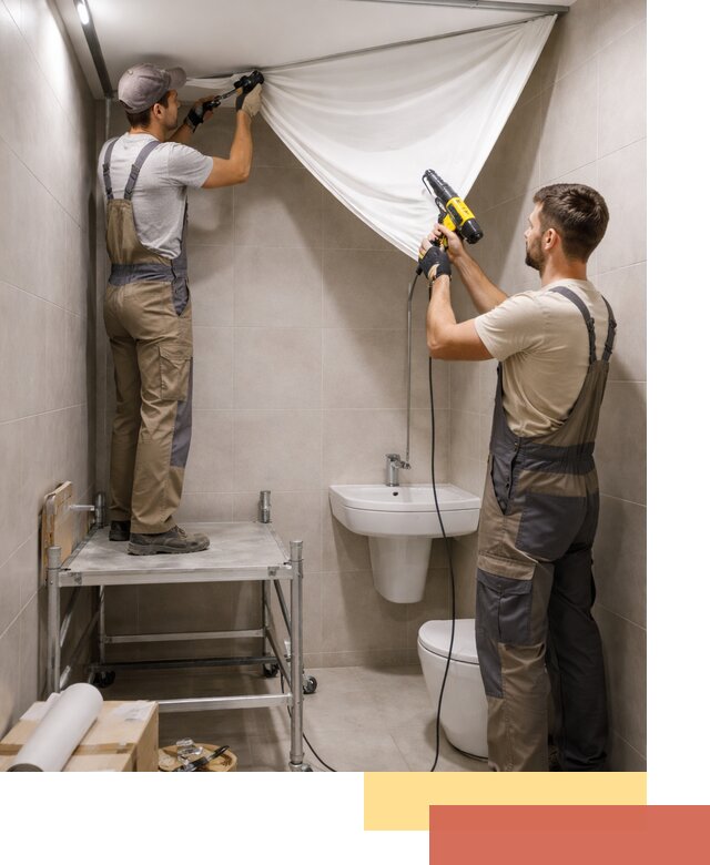 Монтаж натяжного потолка в санузле в Ачинске