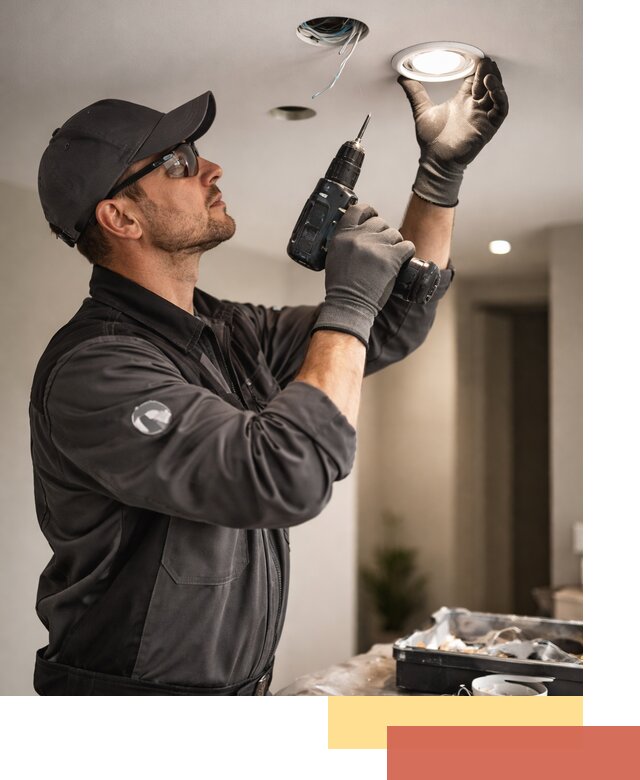 Установка точечных светильников в натяжной потолок в Ачинске