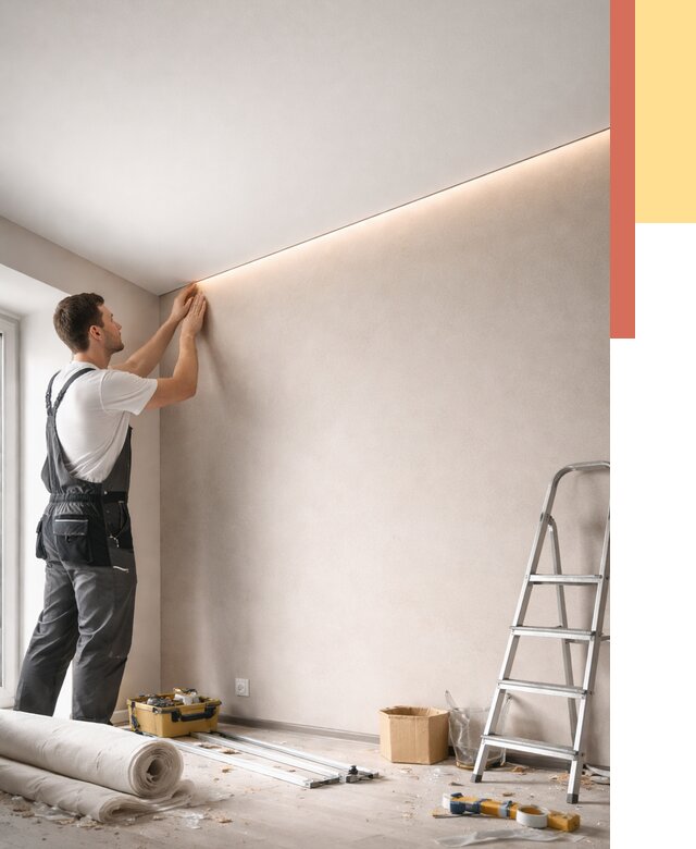 Теневые натяжные потолки в Ачинске от 8307 руб. под ключ | ОТДЕЛОЧНИК-Чнс