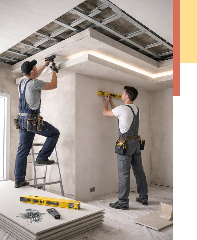 Двухуровневый потолок из гипсокартона в Ачинске от 1469 руб. под ключ | ОТДЕЛОЧНИК-Чнс