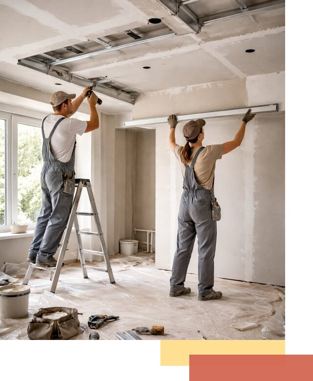 Монтаж многоуровневого потолка из гипсокартона в Ачинске