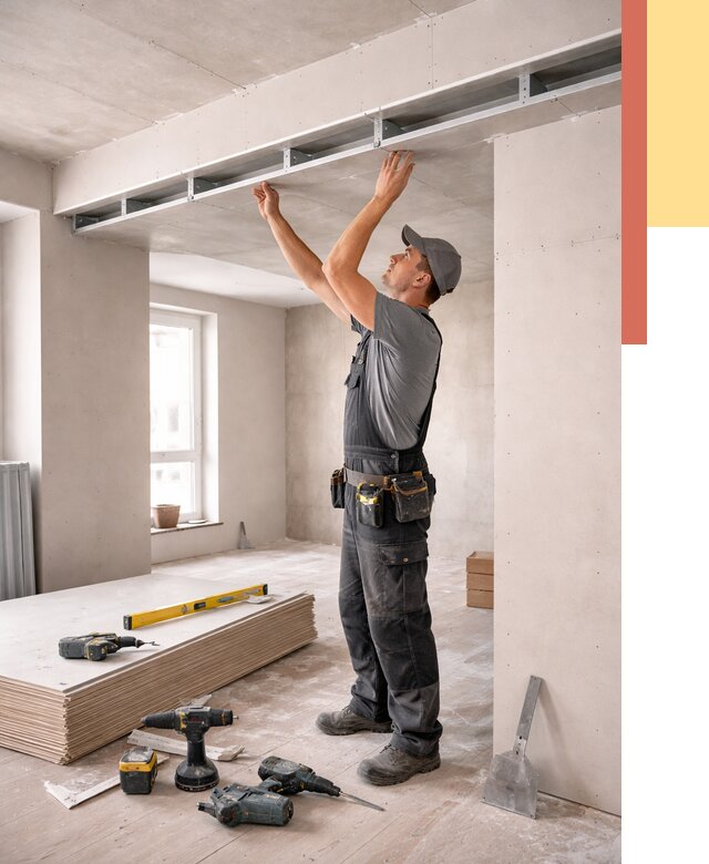 Потолок из гипсокартона с нишей в Ачинске от 1266 руб. под ключ | ОТДЕЛОЧНИК-Чнс