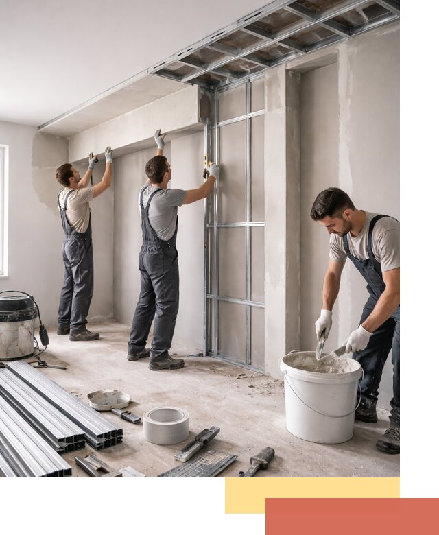 Монтаж потолка из гипсокартона с нишей в Ачинске