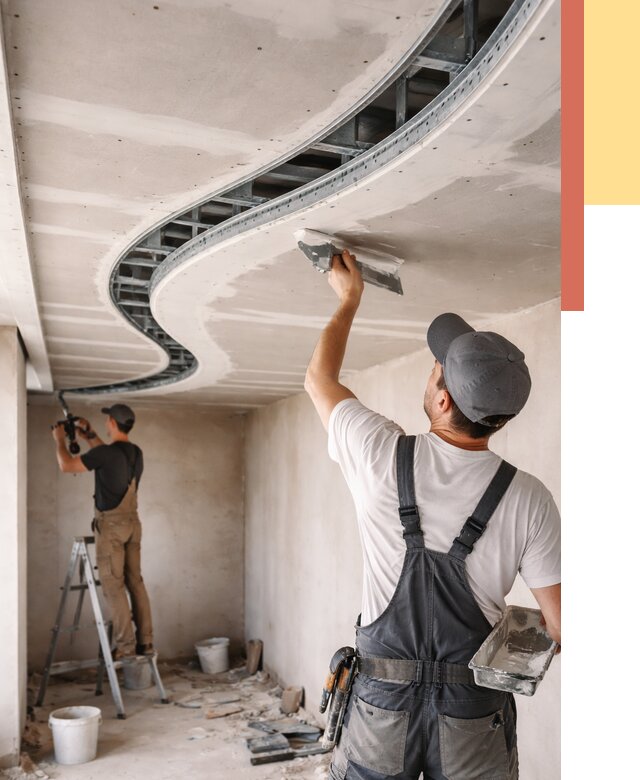 Криволинейный потолок из гипсокартона в Ачинске от 2127 руб./м2 | ОТДЕЛОЧНИК-Чнс