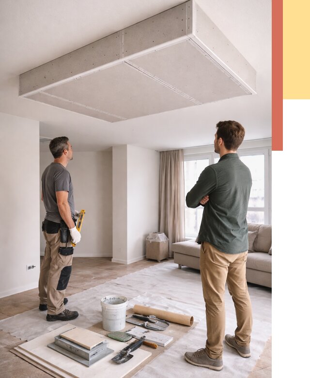 Короб на потолке из гипсокартона в Ачинске от 2229 руб. — монтаж и услуги под ключ | ОТДЕЛОЧНИК-Чнс