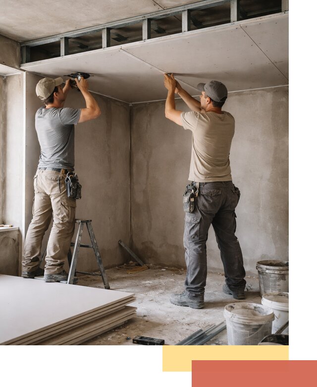 Короб из гипсокартона на потолке под ключ в Ачинске