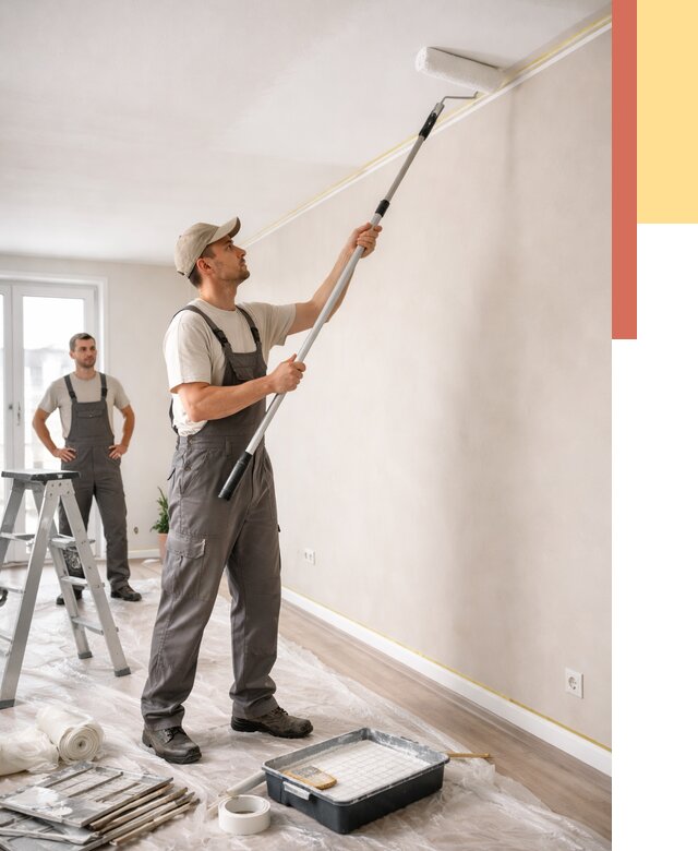 Покраска потолка из гипсокартона в Ачинске от 4559 руб./м2 — услуги под ключ | ОТДЕЛОЧНИК-Чнс