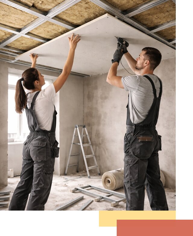 Звукоизоляция потолка из ГКЛ в Ачинске профессионально и надежно