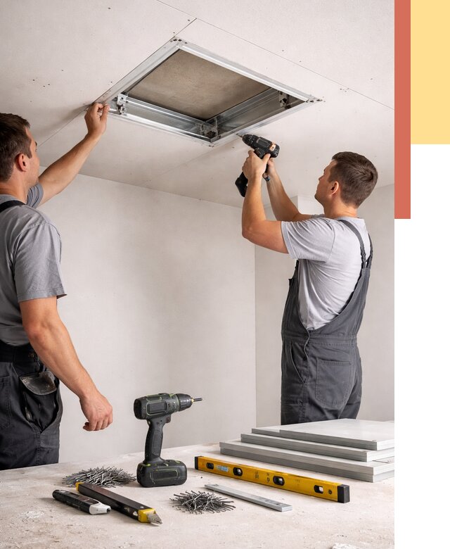 Установка люка в потолок ГКЛ в Ачинске от 2533 руб. под ключ | ОТДЕЛОЧНИК-Чнс