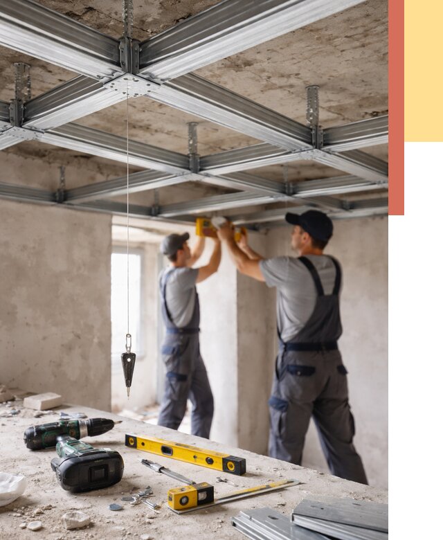 Монтаж каркаса потолка из профиля в Ачинске от 4559 руб. — услуги ОТДЕЛОЧНИК-Чнс