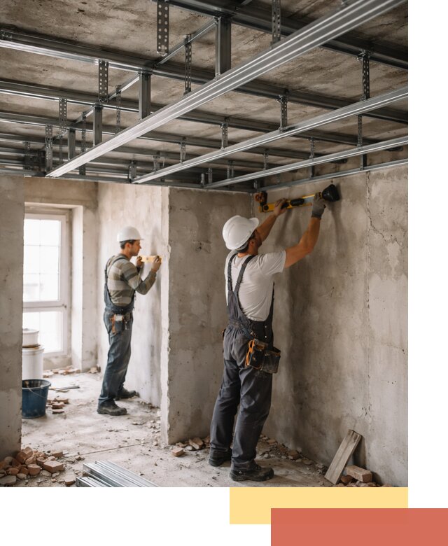 Монтаж каркаса потолка из профильного профиля в Ачинске