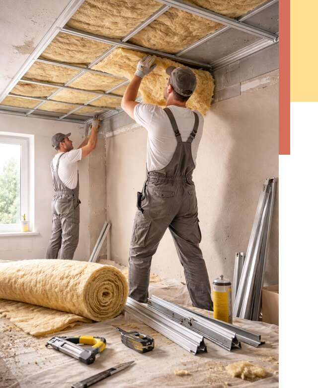 Утепление потолка в Ачинске от 7294 руб/м2 — недорого, быстро, под ключ | ОТДЕЛОЧНИК-Чнс