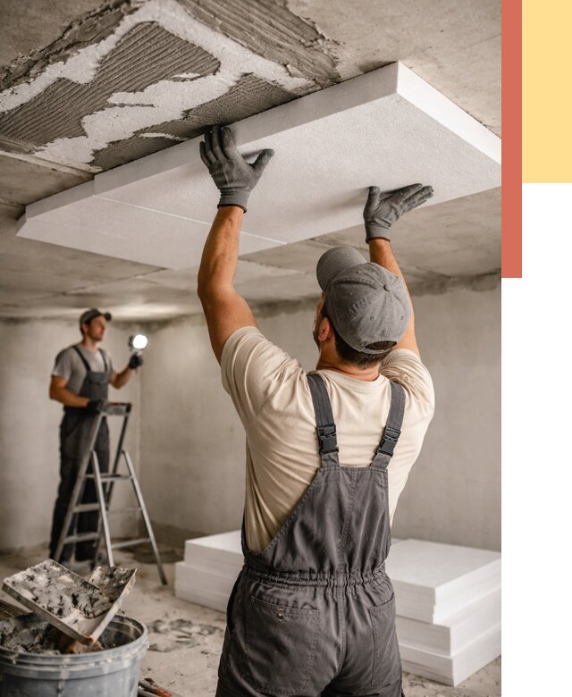 Утепление потолка пенопластом в Ачинске от 4559 руб/м2 — недорого и быстро | ОТДЕЛОЧНИК-Чнс