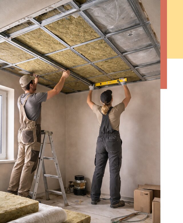 Шумоизоляция потолка в Ачинске от 1266 руб. под ключ — услуги ОТДЕЛОЧНИК-Чнс